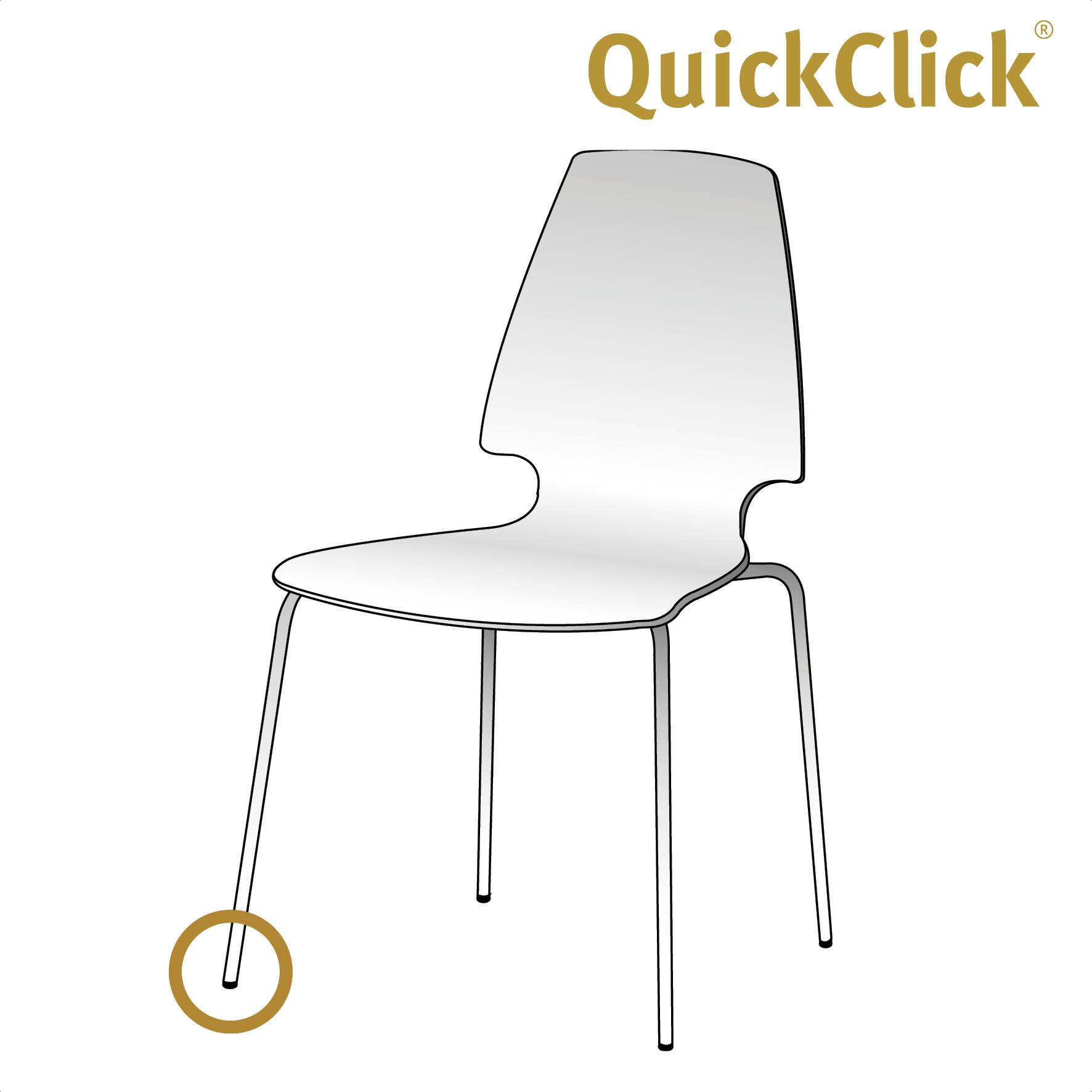 WAGNER QuickClick® Kunststoffgleiter SMART - 4er-Set zum Einstecken Ø 18/22 x 32 mm, Neigung 12°, DE Ware - 15787200-4