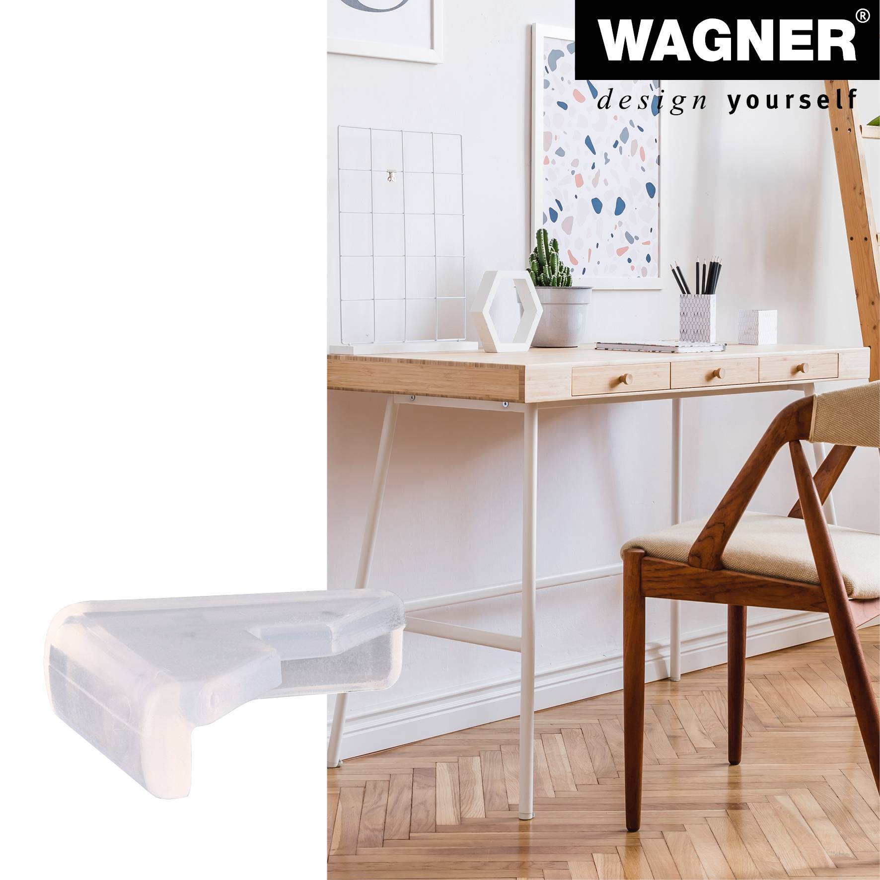 WAGNER Eckkantenschutz SAFE CORNER TRIANGLE 4tlg. Set - 30 x 9 mm, Kantenschutz zum Aufkleben, transparent - 15213099-2
