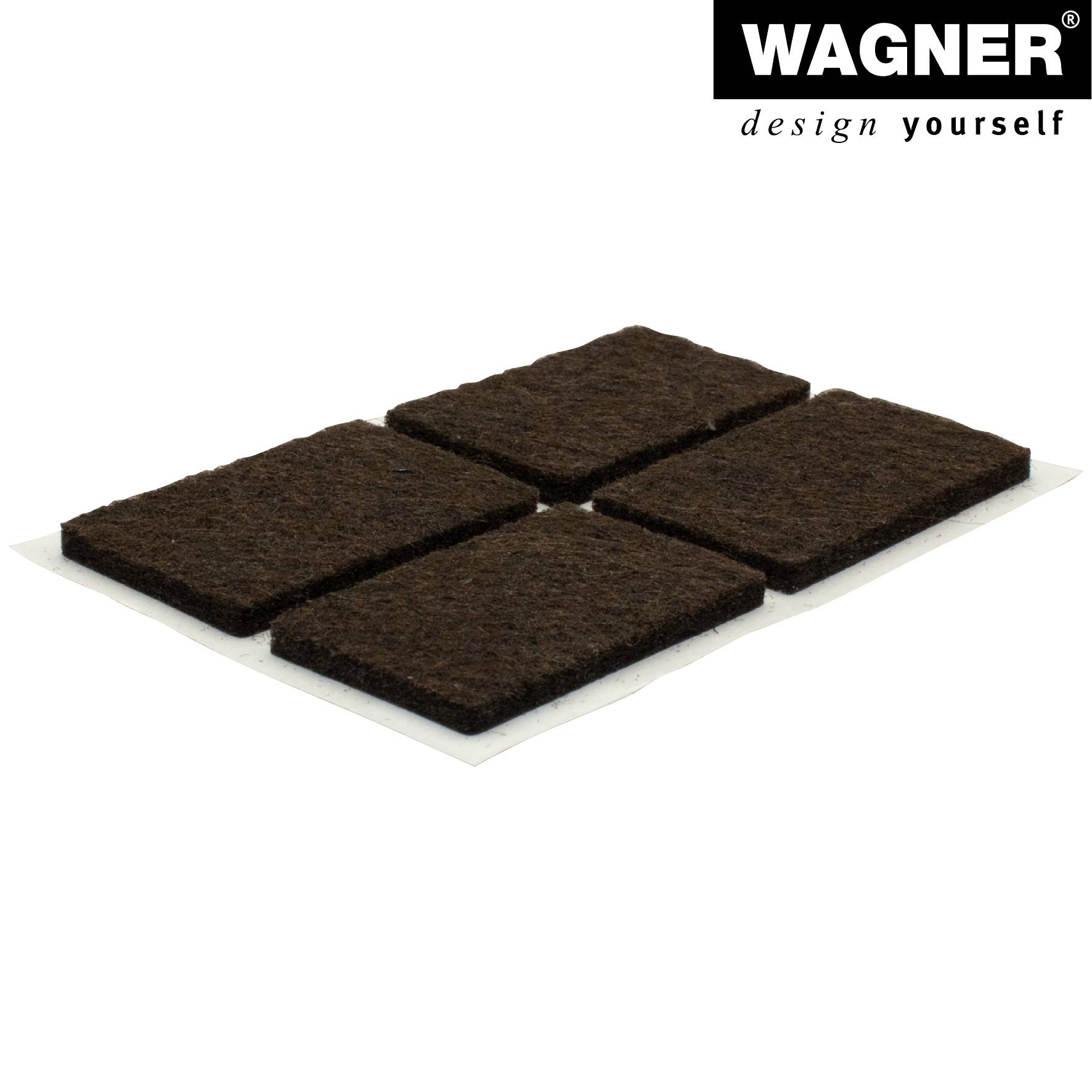 WAGNER Filz Pad 12tlg. - 22 x 36 x 3 mm, selbstklebend, braun, für Filzgleiter, Schutzpads oder zum Basteln - 15173799-3
