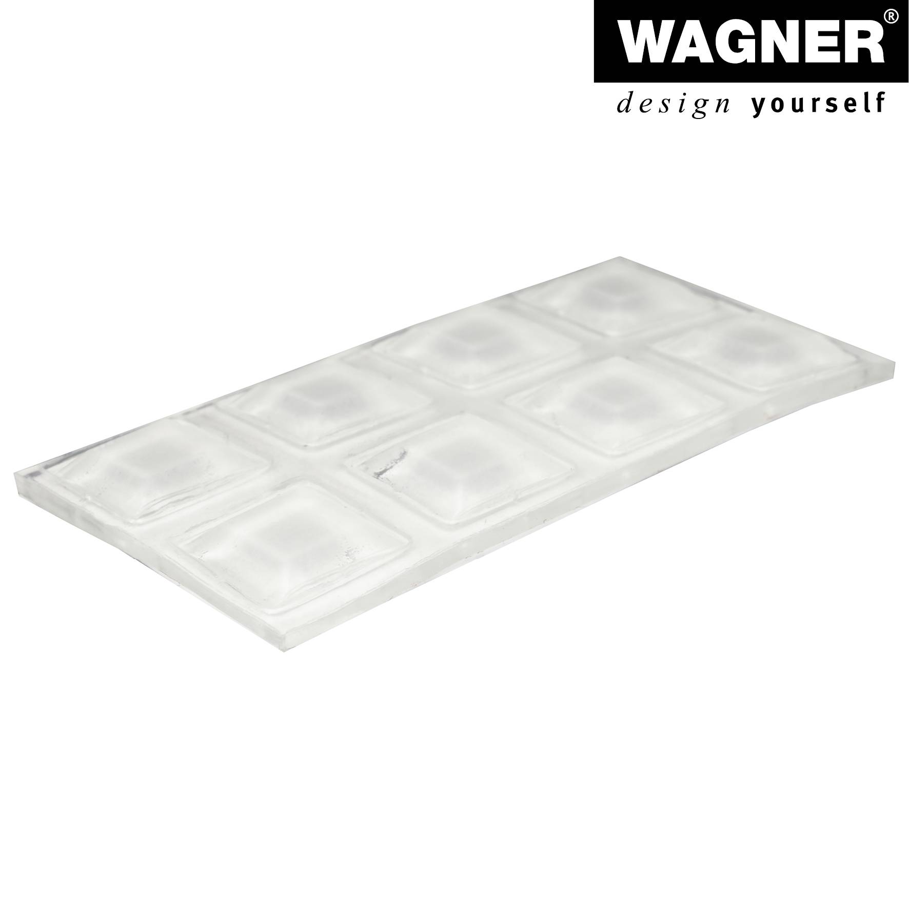 WAGNER Elastikpuffer eckig 16tlg - 10 x 10 x 3 mm, für Innen- und Außenbereich, aus transparentem Kunststoff - 15311099-3