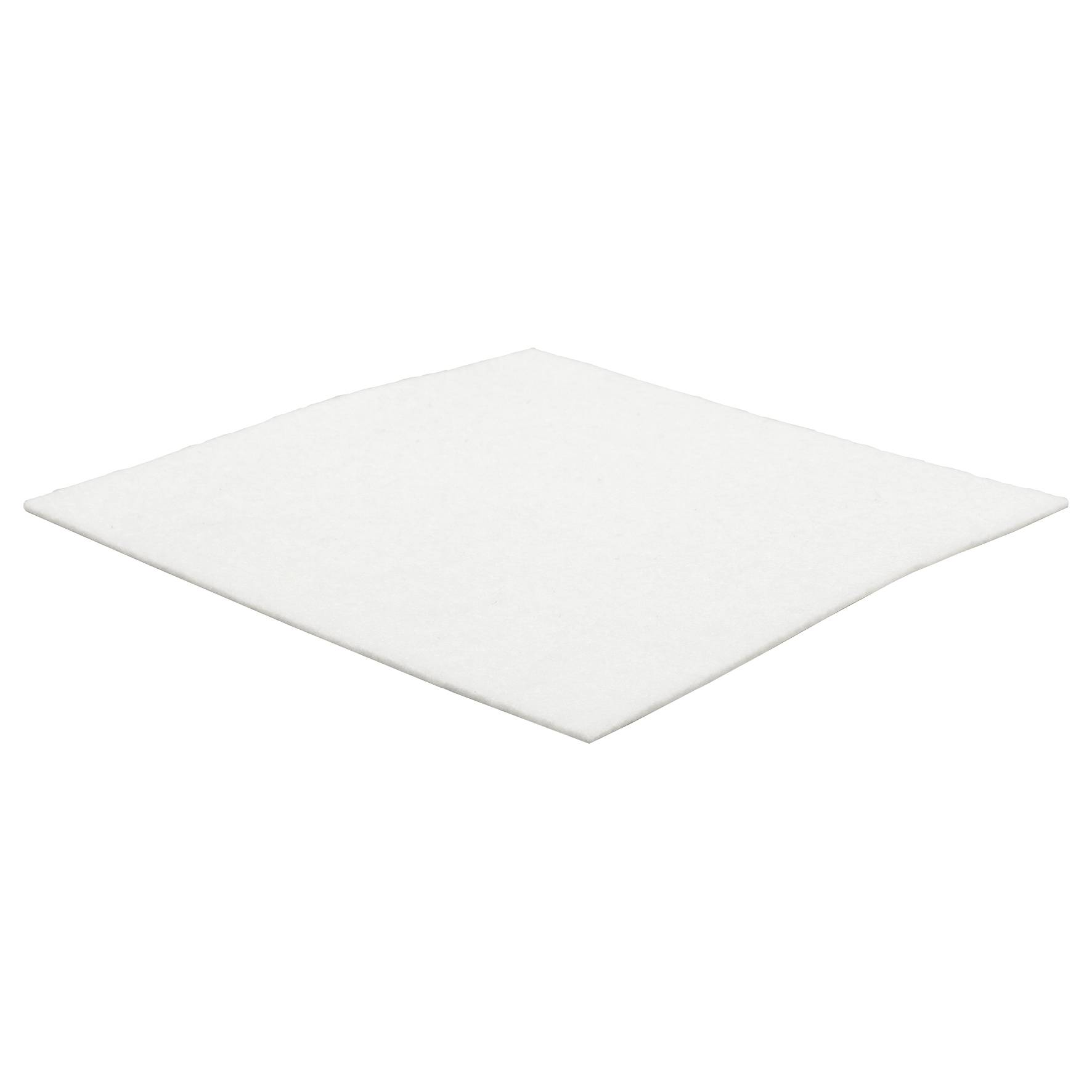 WAGNER Softfilz Pad - 100 x 100 x 1 mm, selbstklebend, weiß, für Filzgleiter, Schutzpads oder zum Basteln - 15000399-0