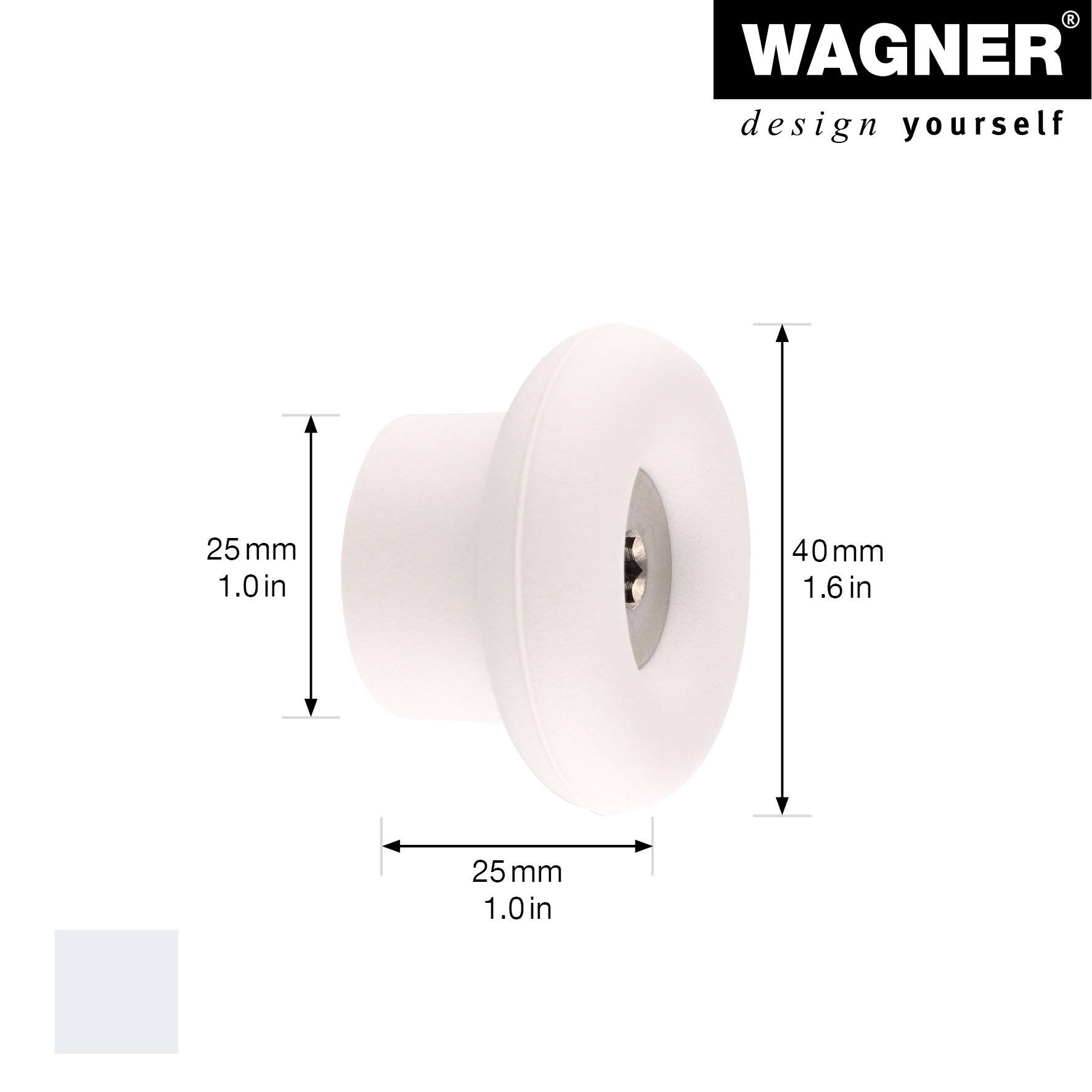 WAGNER hooks4home Wandhaken DOT - Ø 40 x 25 mm, Stahl & Kunststoff, hellgrau - 17021321-1