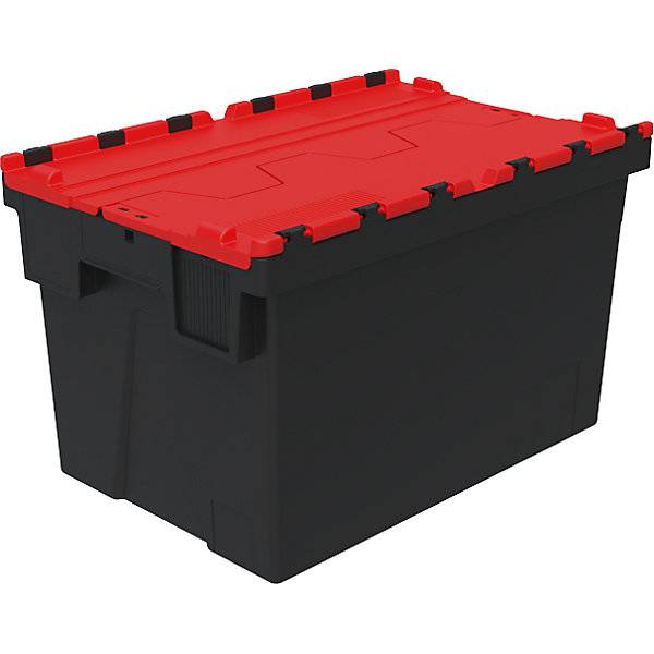 Mehrweg-Stapelbehälter LxBxH 600 x 400 x 400 mm schwarz/rot. Alpha Paletten & Boxen e.K. Johann-Heinrich Ensink-0