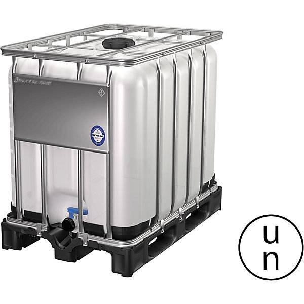 IBC-Container mit UN-Zulassung Volumen 600 l natur auf Kunststoffpalette. Alpha Paletten & Boxen e.K.-0