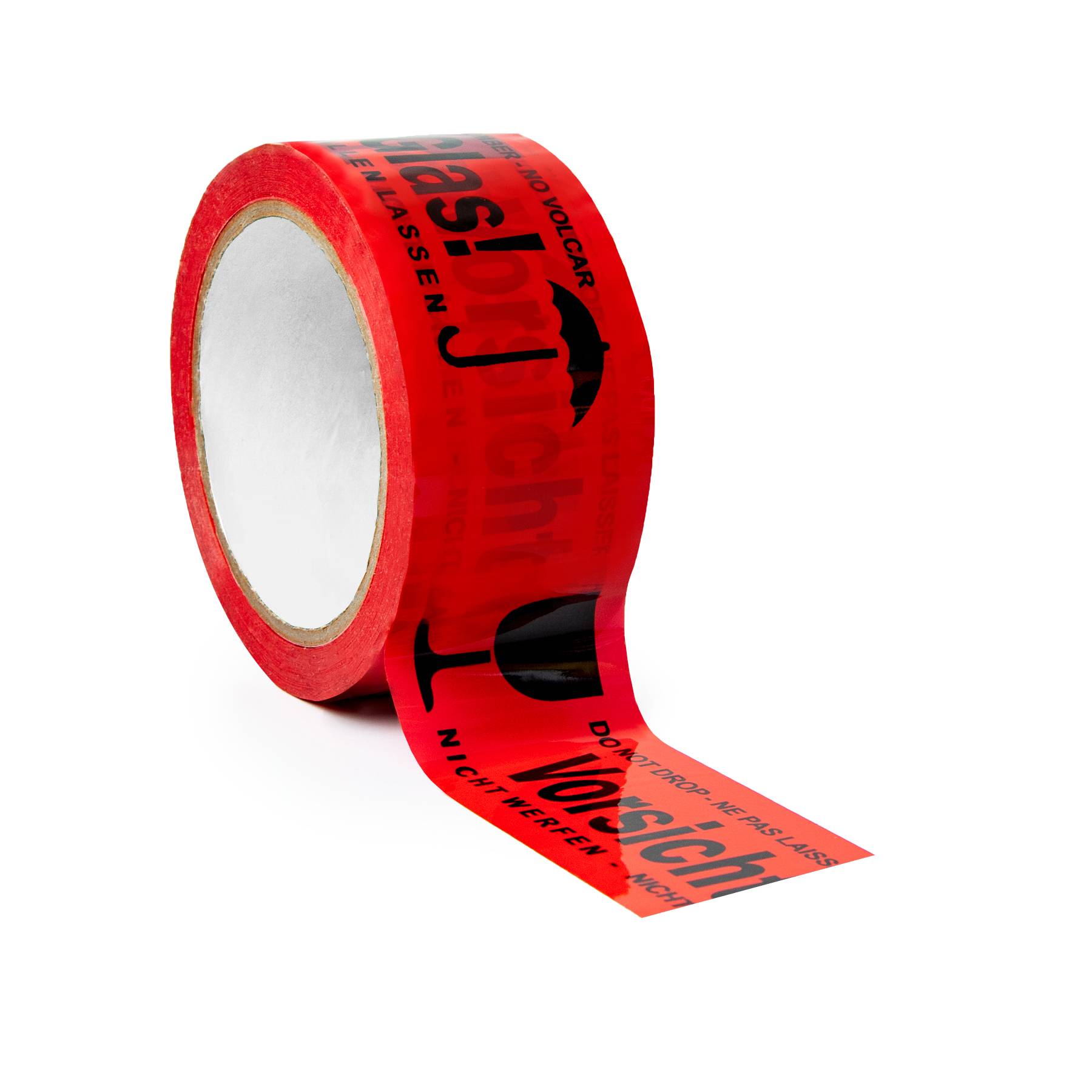 ARLI 18x Klebeband Vorsicht Glas Packband rot-2