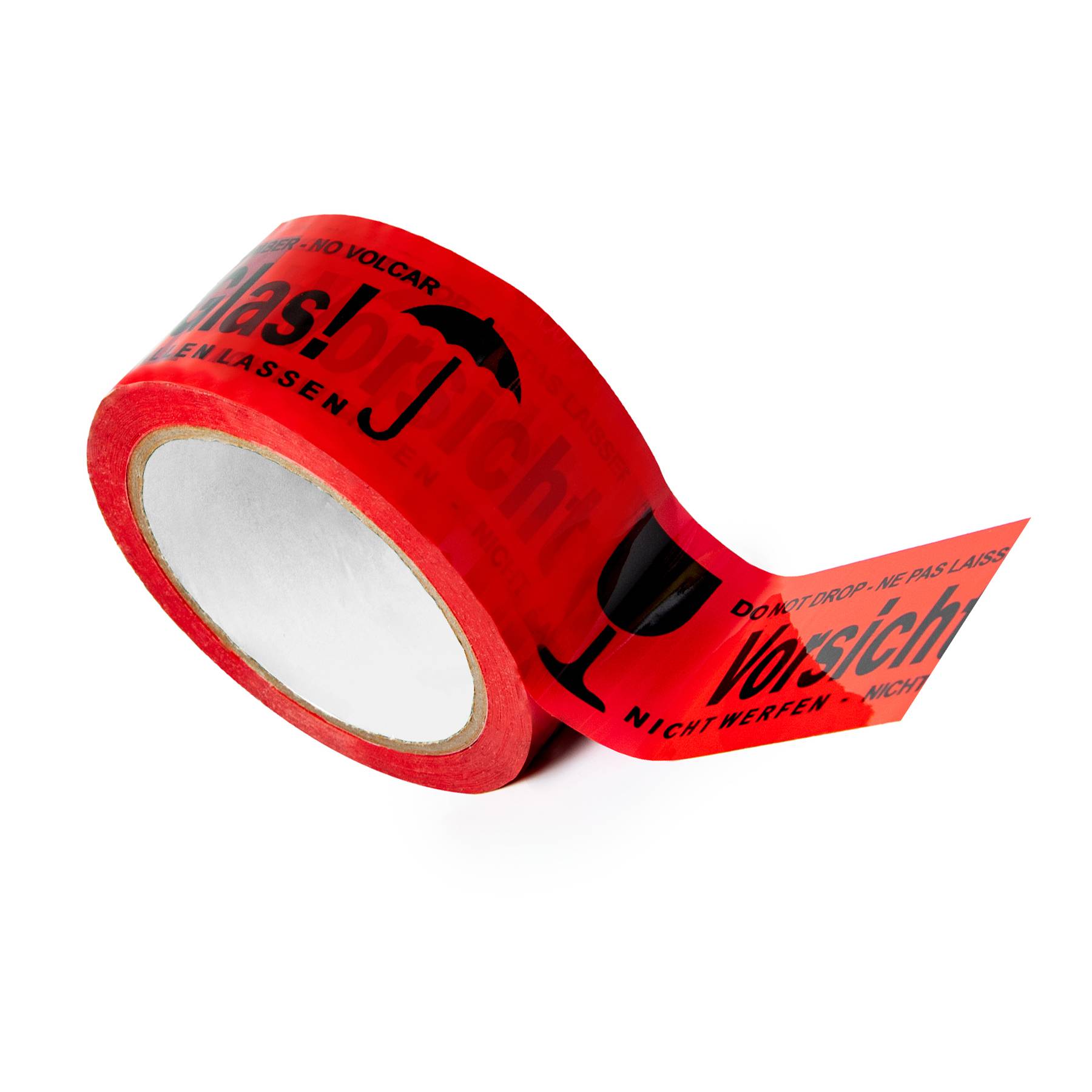 ARLI 18x Klebeband Vorsicht Glas Packband rot-3