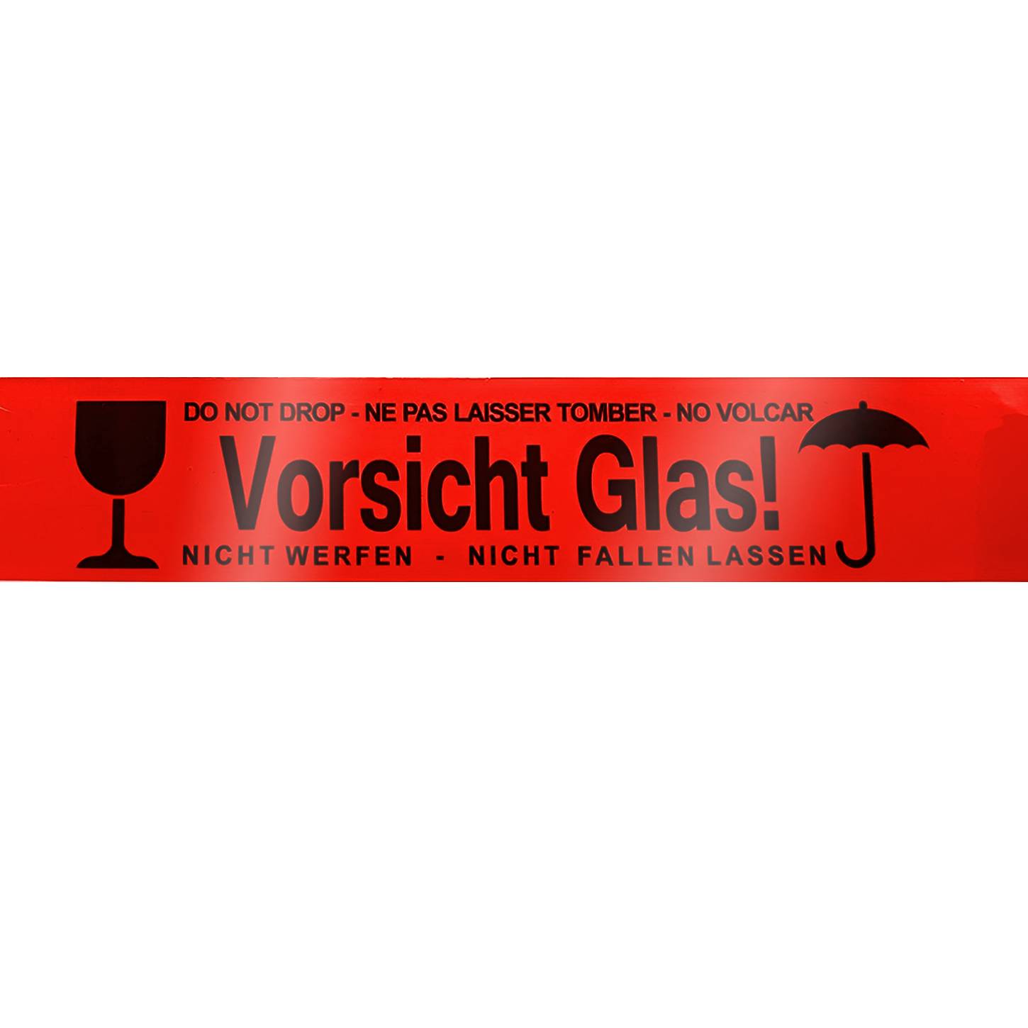 ARLI 18x Klebeband Vorsicht Glas Packband rot-4