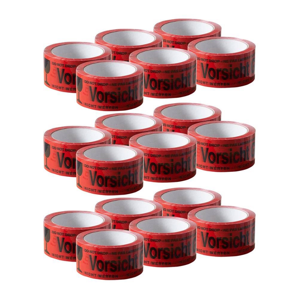 ARLI 18x Klebeband Vorsicht Glas Packband rot-0