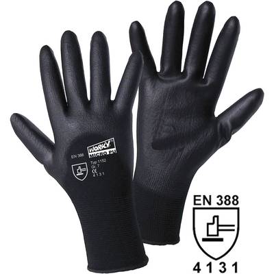 L+D worky MICRO black 1152-9 Nylon Arbeitshandschuh Größe (Handschuhe): 9, L EN 388   CAT II 1 Paar