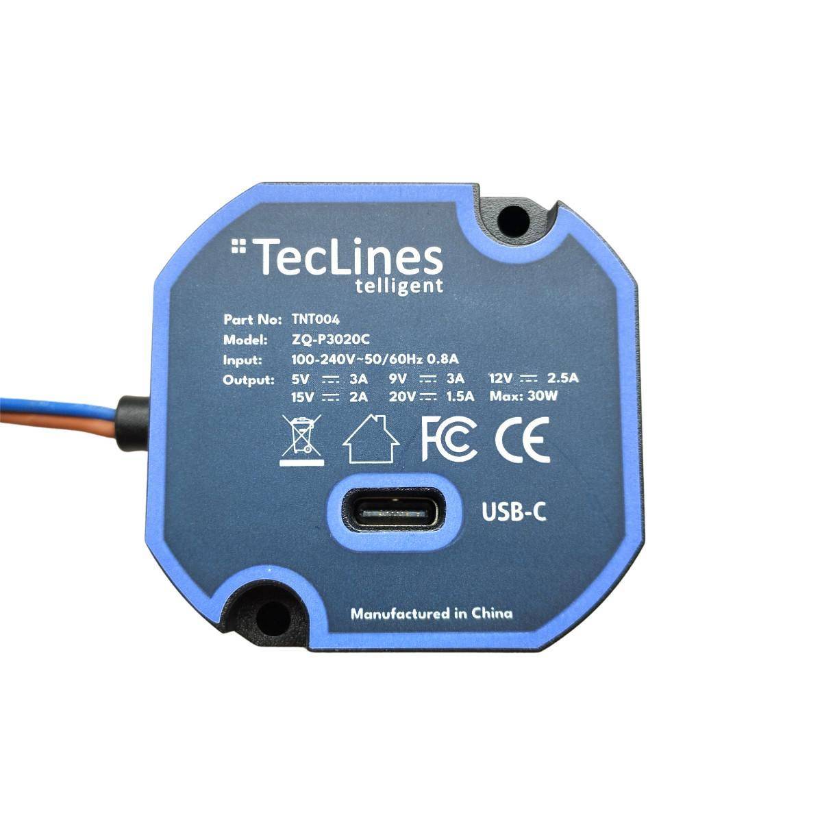 TecLines TNT004 Wandeinbau USB Tablet Unterputz Netzteil 30W Leistung-0