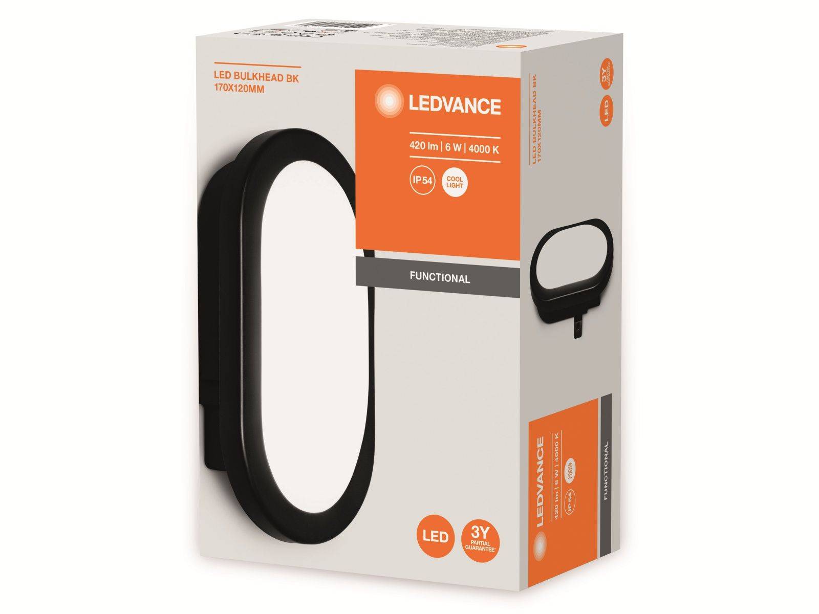 Symbolbild für LEDVANCE LED BULKHEAD (EU) L LED-Feuchtraumleuchte LED LED fest eingebaut 5.5 W