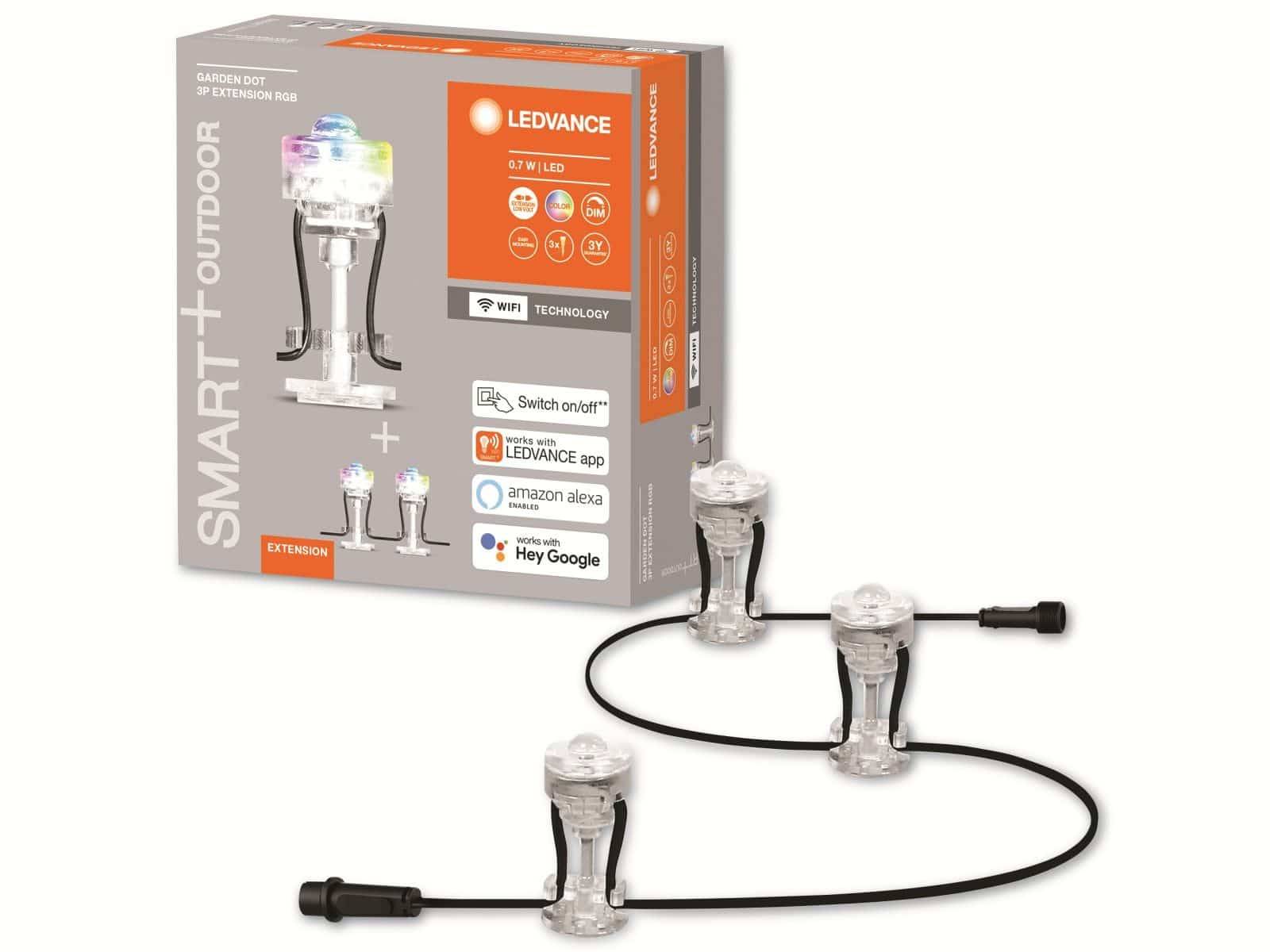 Symbolbild für LEDVANCE SMART+ GARDEN DOT MULTICOLOR 3 Dot extension 4058075478572 LED-Wandleuchte LED 0.7 W Klar