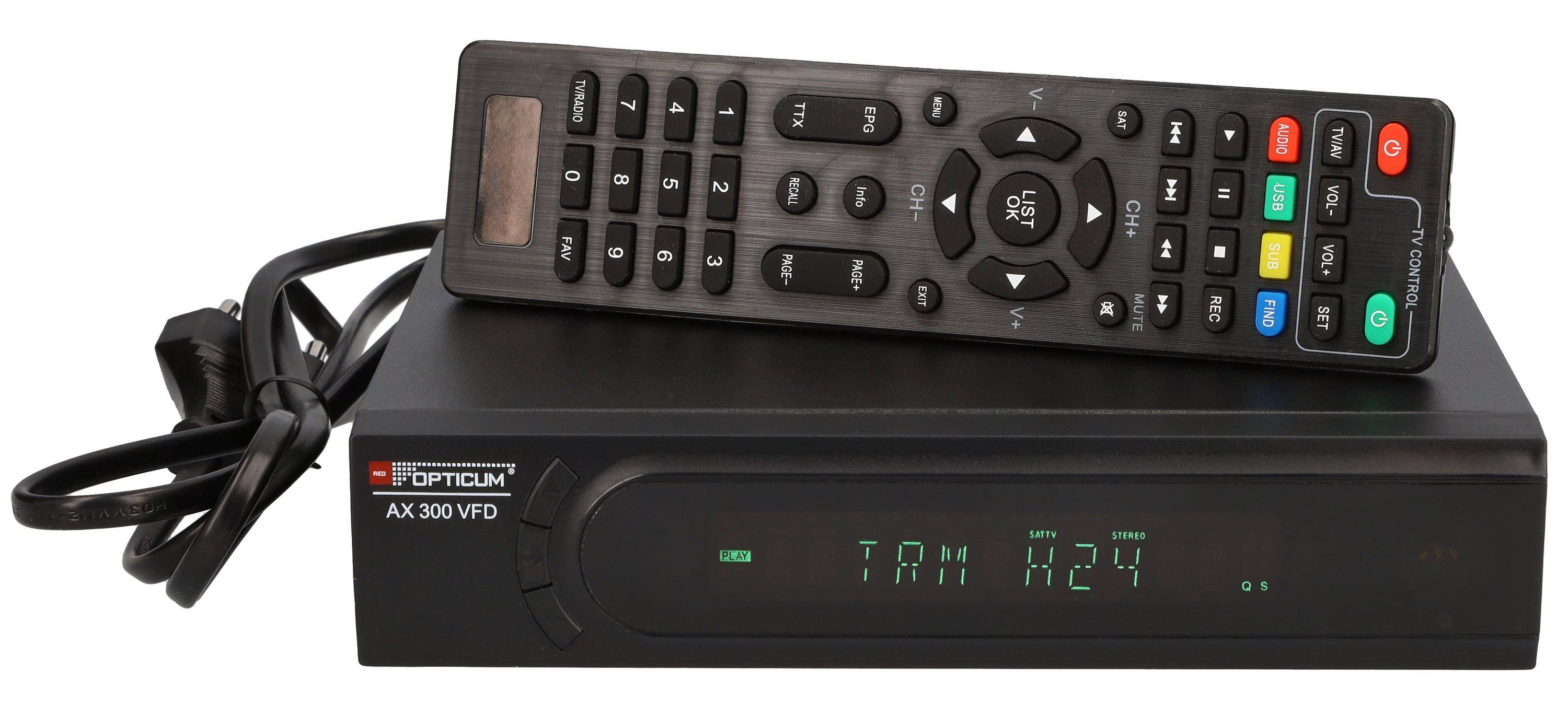 RED OPTICUM DVB-S2 HDTV-Receiver AX 300 VFD-0