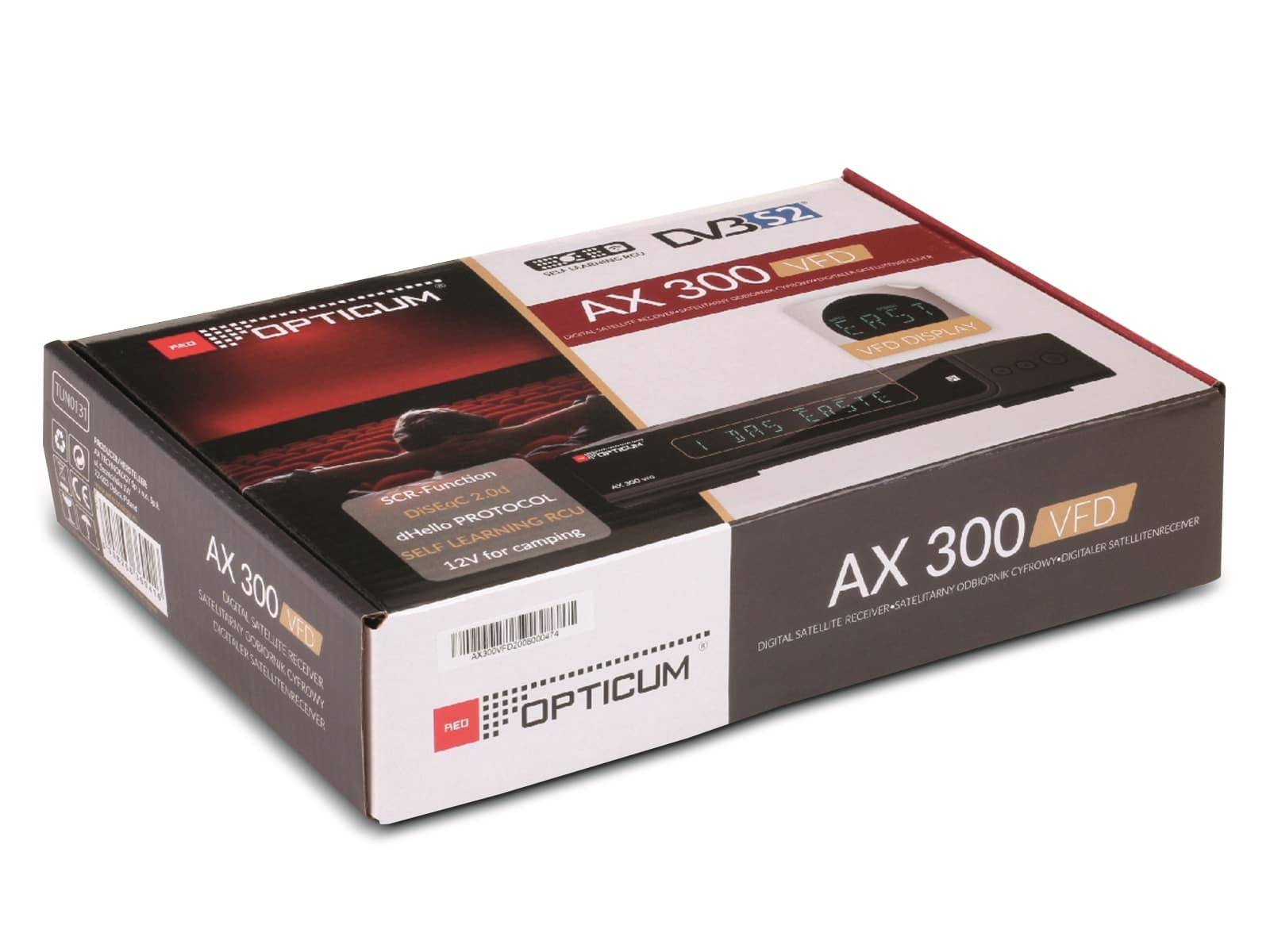 RED OPTICUM DVB-S2 HDTV-Receiver AX 300 VFD-4