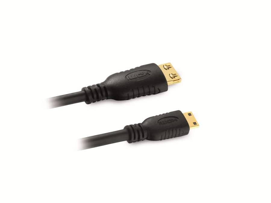 Symbolbild für Zertifiziertes 4K Premium High-Speed Mini-HDMI-/HDMI-Kabel |​​ schwarz, 2.00m​​​​​
