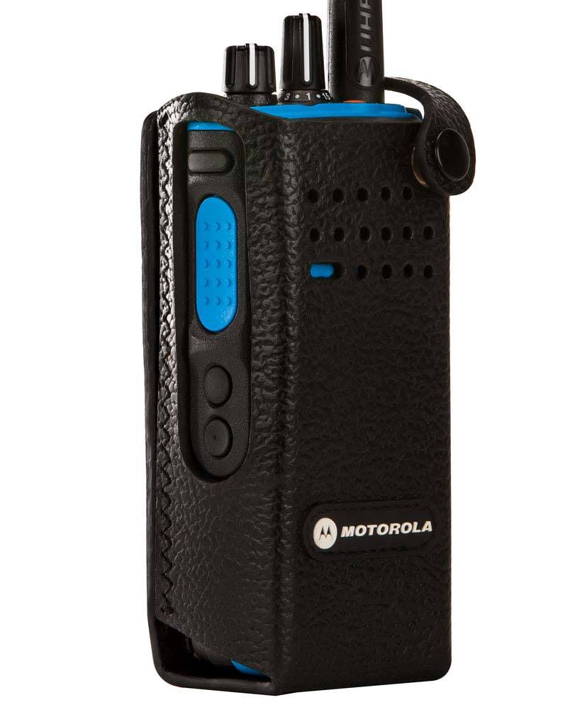 Motorola Feste Ledertasche mit 2.5 Zoll drehbarer Gürtelschlaufe für Funkgeräte ohne Display PMLN6096A-1