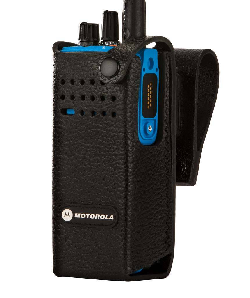 Motorola Feste Ledertasche mit 2.5 Zoll drehbarer Gürtelschlaufe für Funkgeräte ohne Display PMLN6096A-2