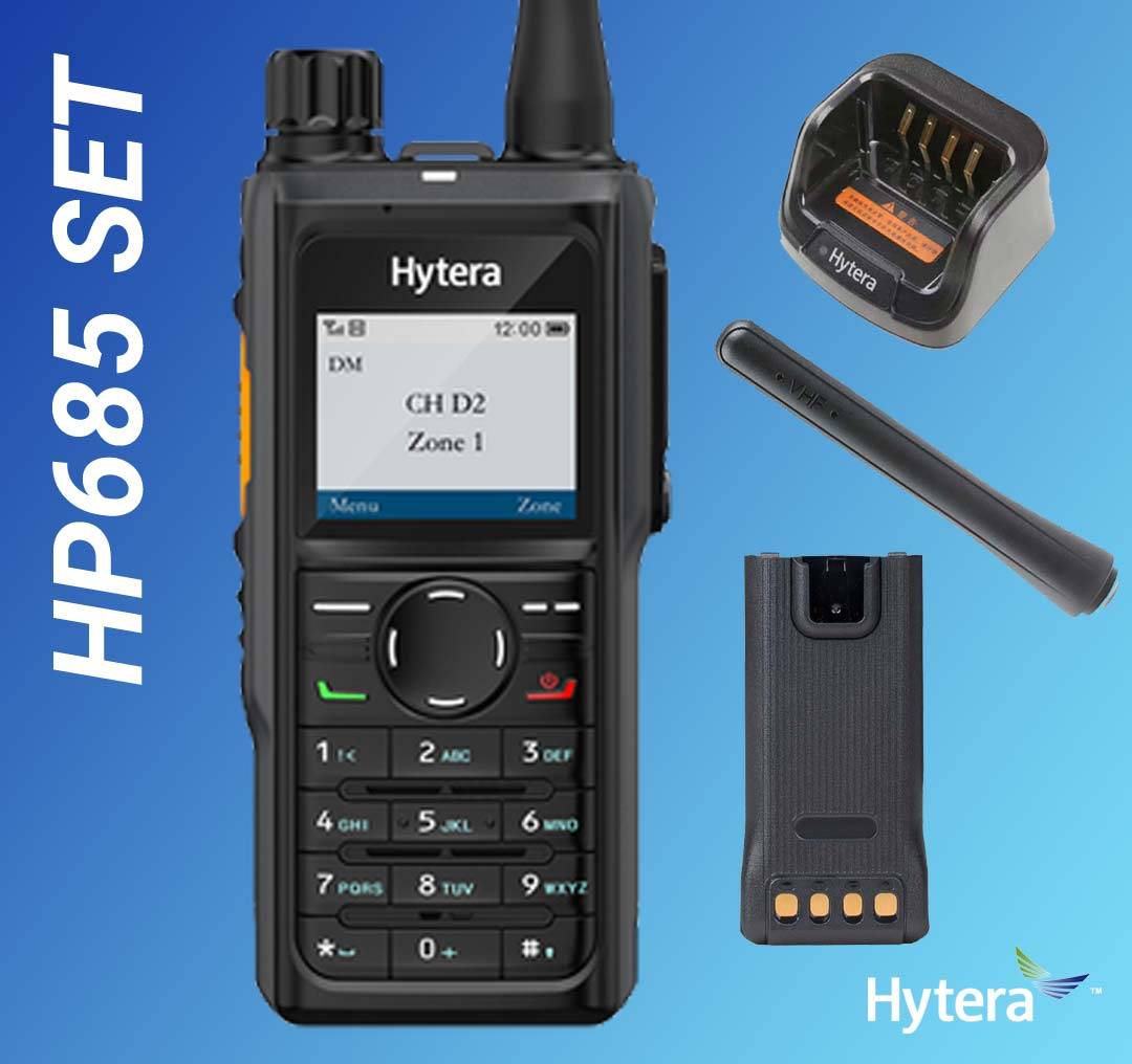 SET Hytera HP685 UHF 400-527MHz GPS Bluetooth Batterie Ladegerät Antenne AN0435H13 HP685BTUm-1