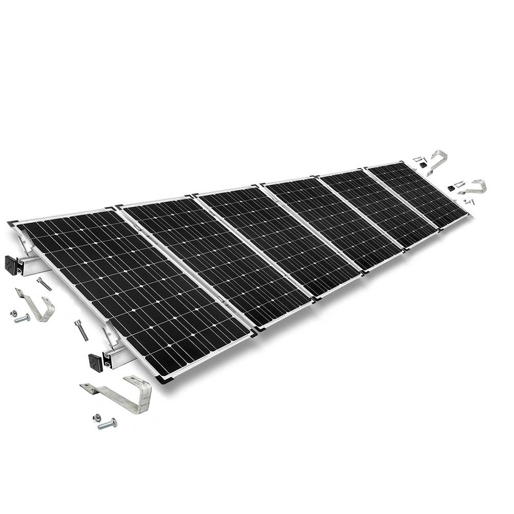 Befestigungskit mit Biberschwanz Dachhaken für Schrägdachmontage 6 Solarpanels Rahmenhöhe 30mm-0
