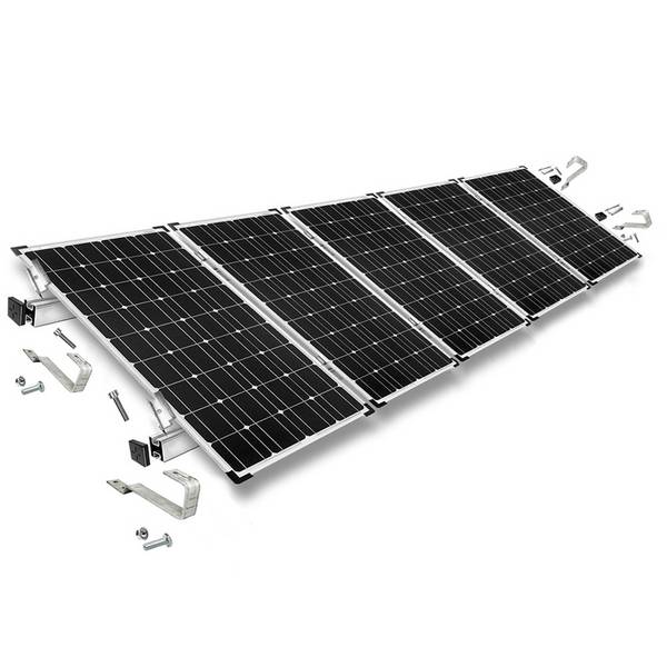 Befestigungskit mit Biberschwanz Dachhaken für Schrägdachmontage 5 Solarpanels Rahmenhöhe 30mm