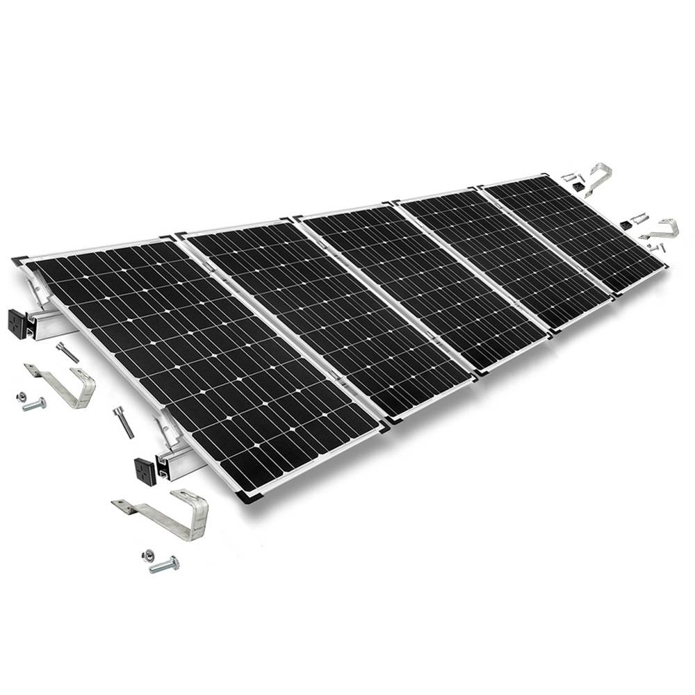 Befestigungskit mit Biberschwanz Dachhaken für Schrägdachmontage 5 Solarpanels Rahmenhöhe 30mm-0