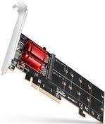 PCEM2-ND PCIe x8 - dual M.2 NVMe M-key Slot Adapter mit RAID, Daten-Switch, w. S-0