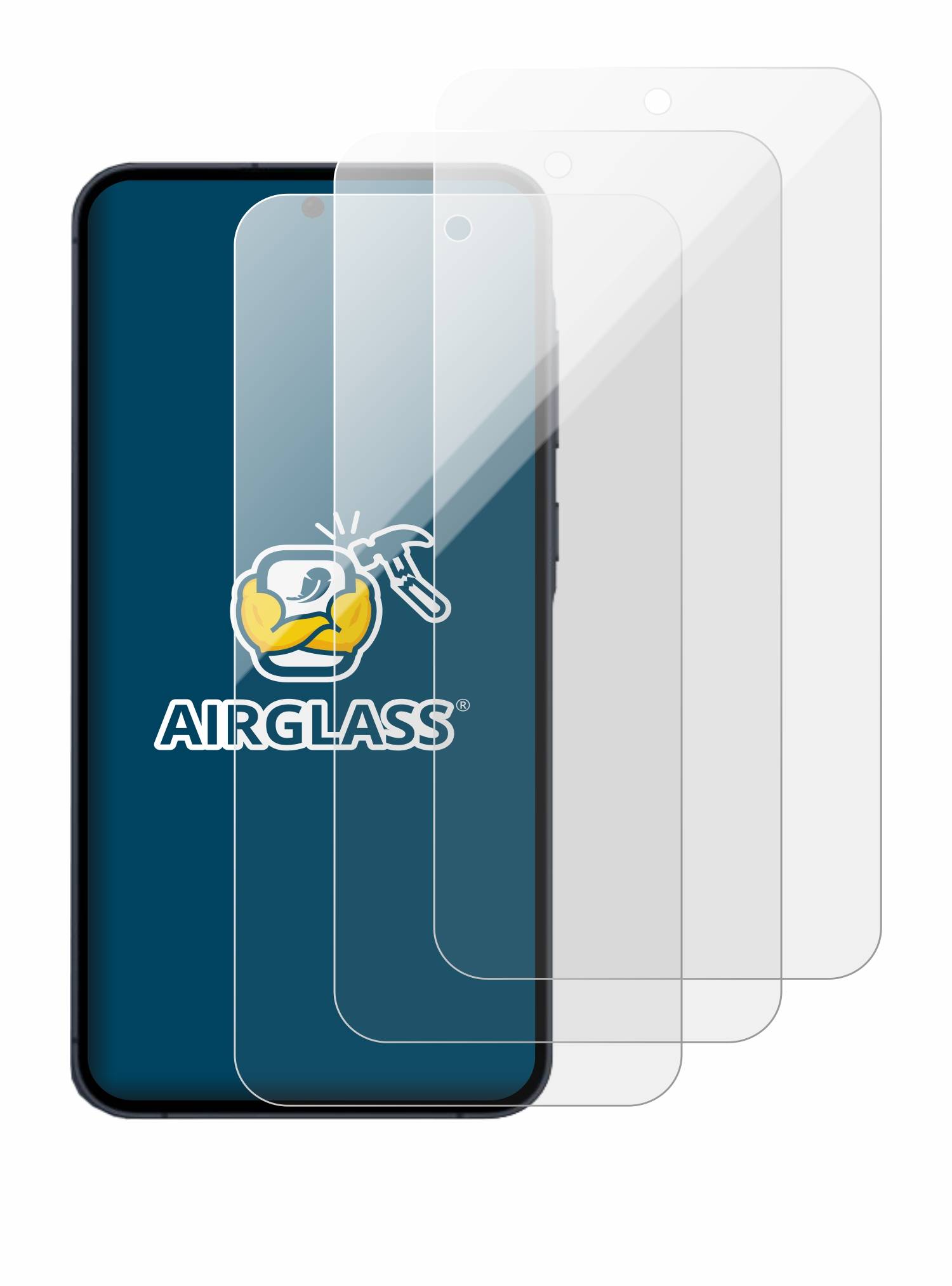 3x BROTECT Schutzglas für Samsung Galaxy A55 5G Schutzfolie Panzer Folie Glas Display Schutz klar-3