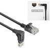 ACT DC3903 U/UTP CAT6A LSZH Slimline Patch Cord | RJ45-Stecker | 90° abgewinkelt | Schwarz | 3 Meter