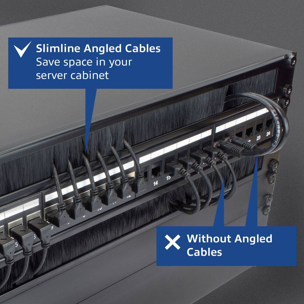 ACT DC3930 U/UTP CAT6A LSZH Slimline Patch Cord | RJ45 Steckverbinder | 90° abgewinkelt | Schwarz | 15 cm-4