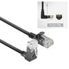ACT DC4905 U/UTP CAT6A LSZH Slimline Patchkabel | RJ45 Stecker | 90° abgewinkelt | Schwarz | 5 Meter