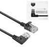 ACT DC2903 U/UTP CAT6A LSZH Slimline Patch Cord | RJ45-Stecker | 90° rechter Winkel | Schwarz | 3 Meter