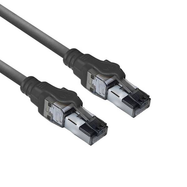 ACT FB4903 S/FTP CAT6A IDC 4PPoE / PoE++ 100W LSZH Patchkabel | Snagless | RJ45 Stecker | Schwarz | 3 Meter