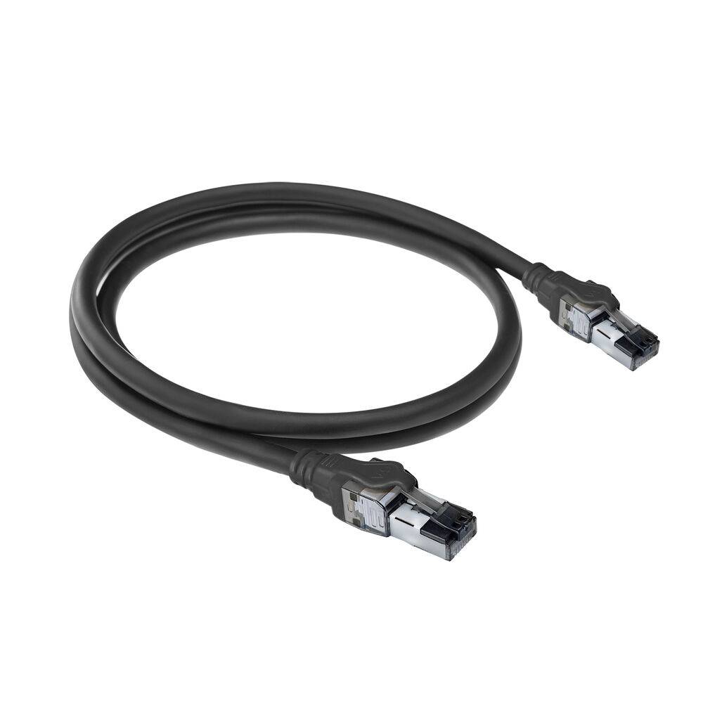 ACT FB4903 S/FTP CAT6A IDC 4PPoE / PoE++ 100W LSZH Patchkabel | Snagless | RJ45 Stecker | Schwarz | 3 Meter-4