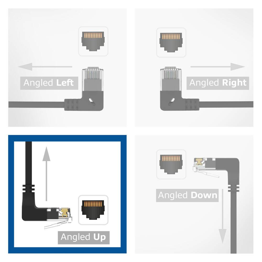 ACT DC4900 U/UTP CAT6A LSZH Slimline Patchkabel | RJ45 Stecker | 90° abgewinkelt | Schwarz | 50 cm-1