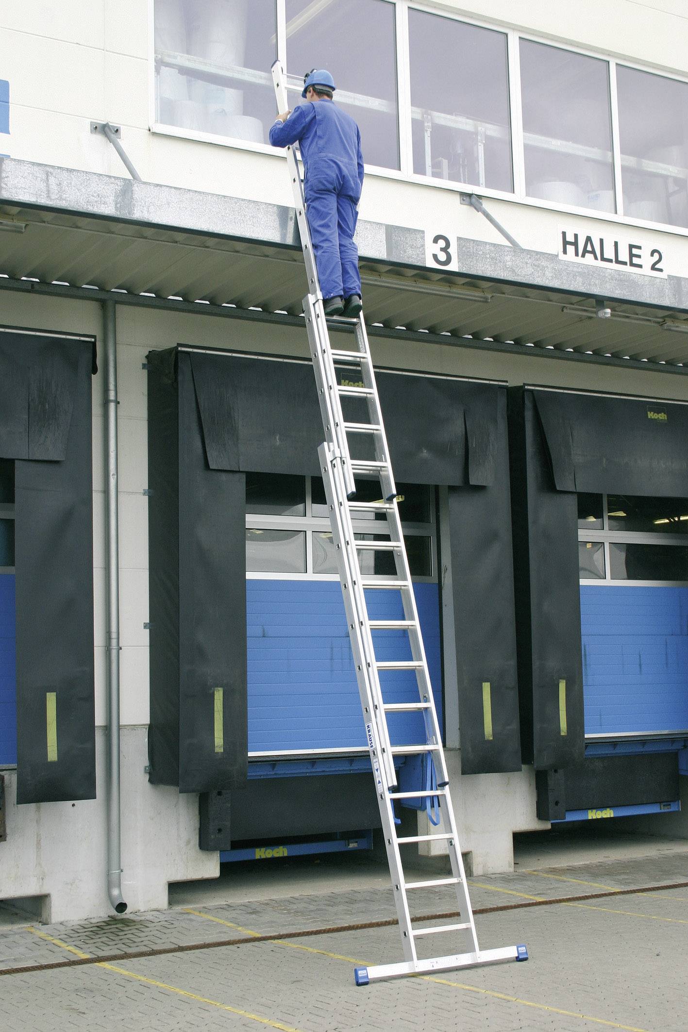 Vielzweck-Leiter, dreiteilig, Arbeitshöhe 9,55 m, Länge einteilig 3,55 m, dreit. 8,6 m, 15,8 kg-3