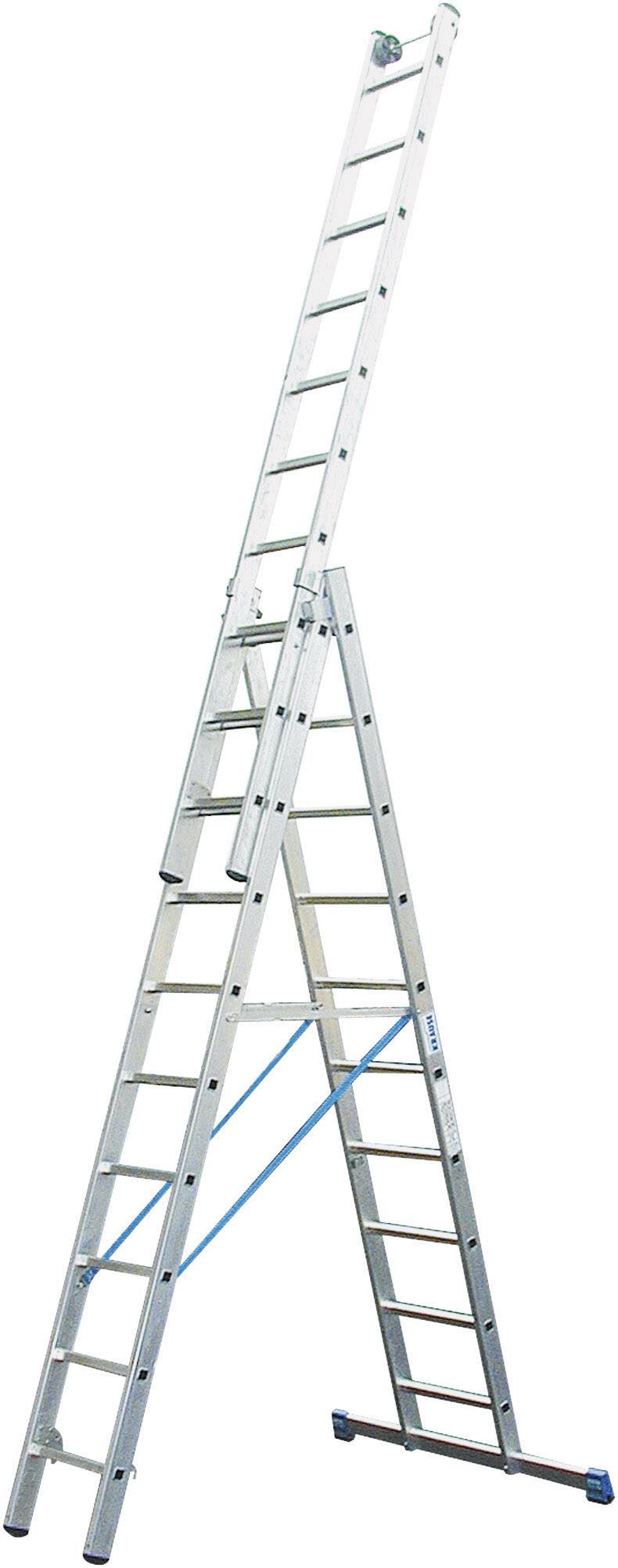 Vielzweck-Leiter, dreiteilig, Arbeitshöhe 9,55 m, Länge einteilig 3,55 m, dreit. 8,6 m, 15,8 kg-0