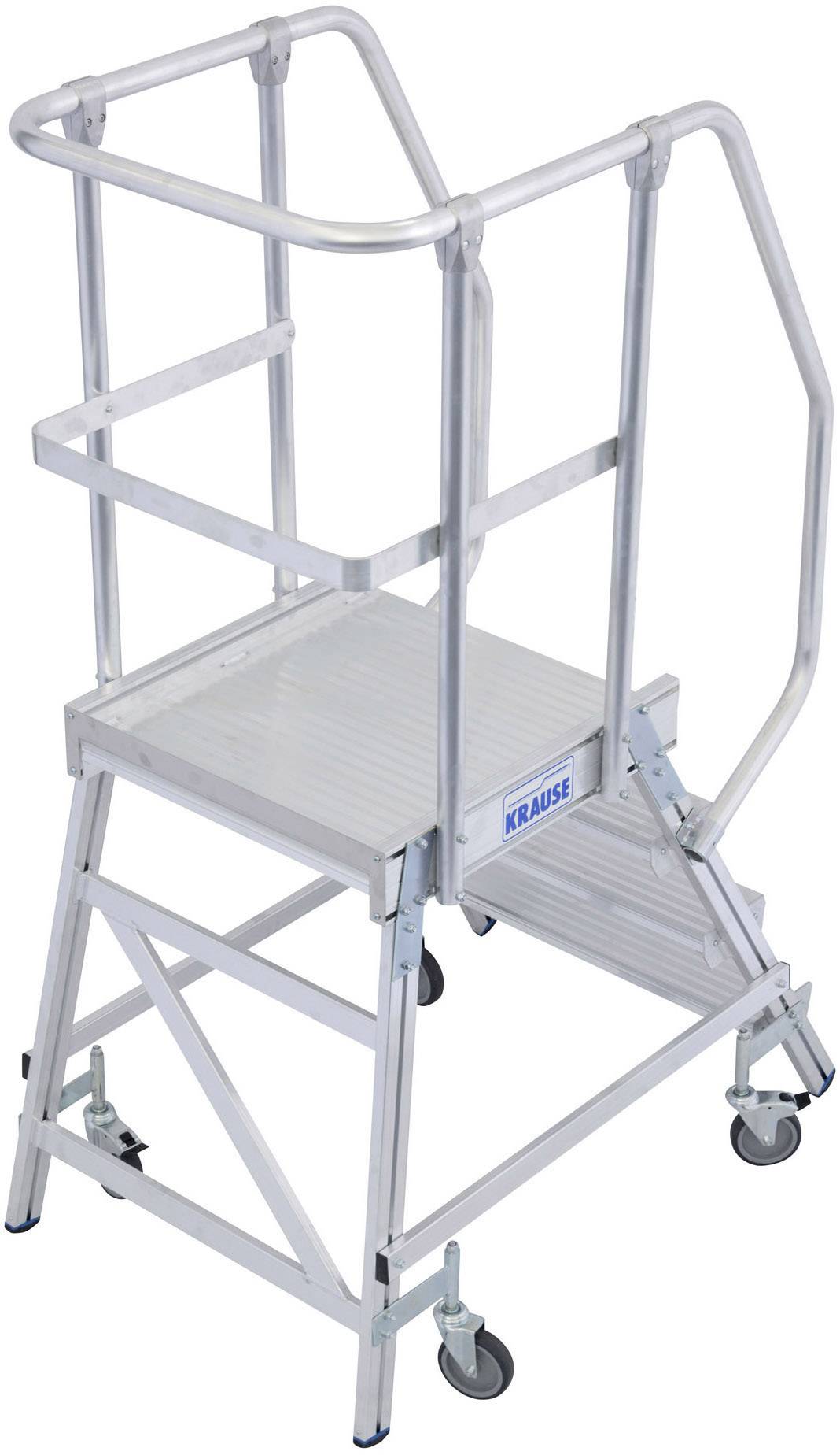 Krause 820143 Aluminium Podestleiter fahrbar Arbeitshöhe (max.): 2.95 m Silber DIN EN 131, BGI 637, BGI 694, BGV-D 36 33-2