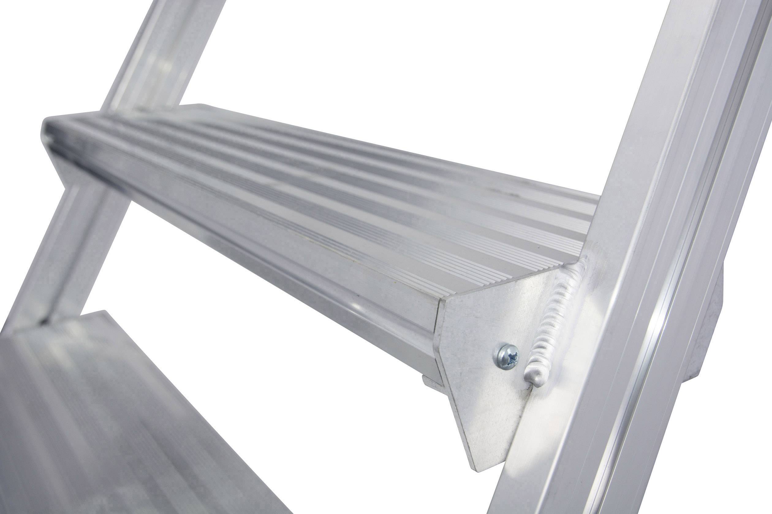 Krause 820143 Aluminium Podestleiter fahrbar Arbeitshöhe (max.): 2.95 m Silber DIN EN 131, BGI 637, BGI 694, BGV-D 36 33-8