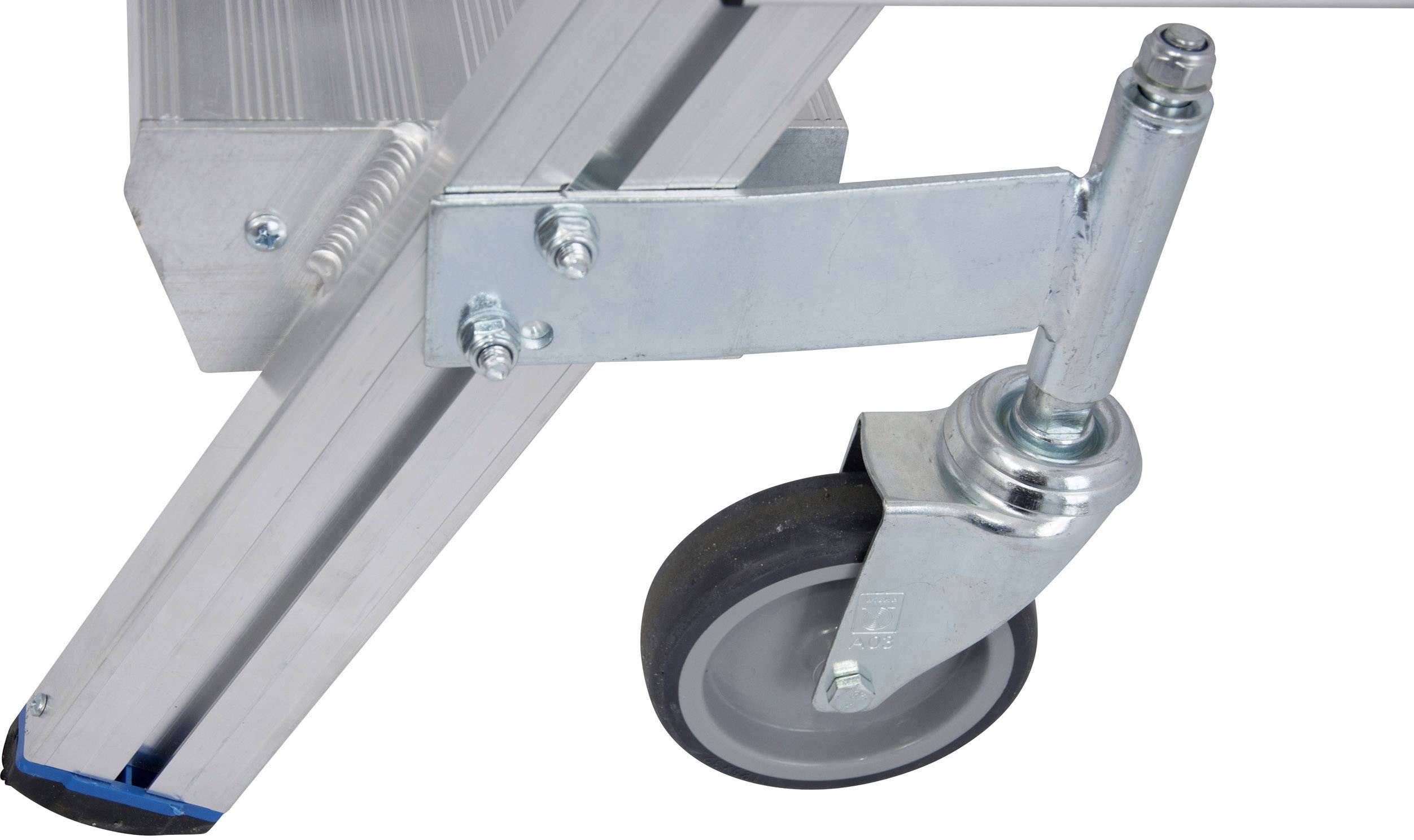 Krause 820143 Aluminium Podestleiter fahrbar Arbeitshöhe (max.): 2.95 m Silber DIN EN 131, BGI 637, BGI 694, BGV-D 36 33-11