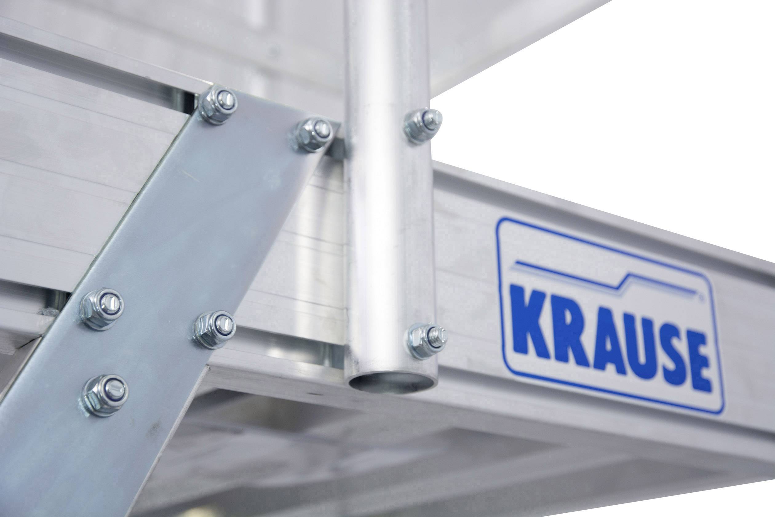 Krause 820143 Aluminium Podestleiter fahrbar Arbeitshöhe (max.): 2.95 m Silber DIN EN 131, BGI 637, BGI 694, BGV-D 36 33-12