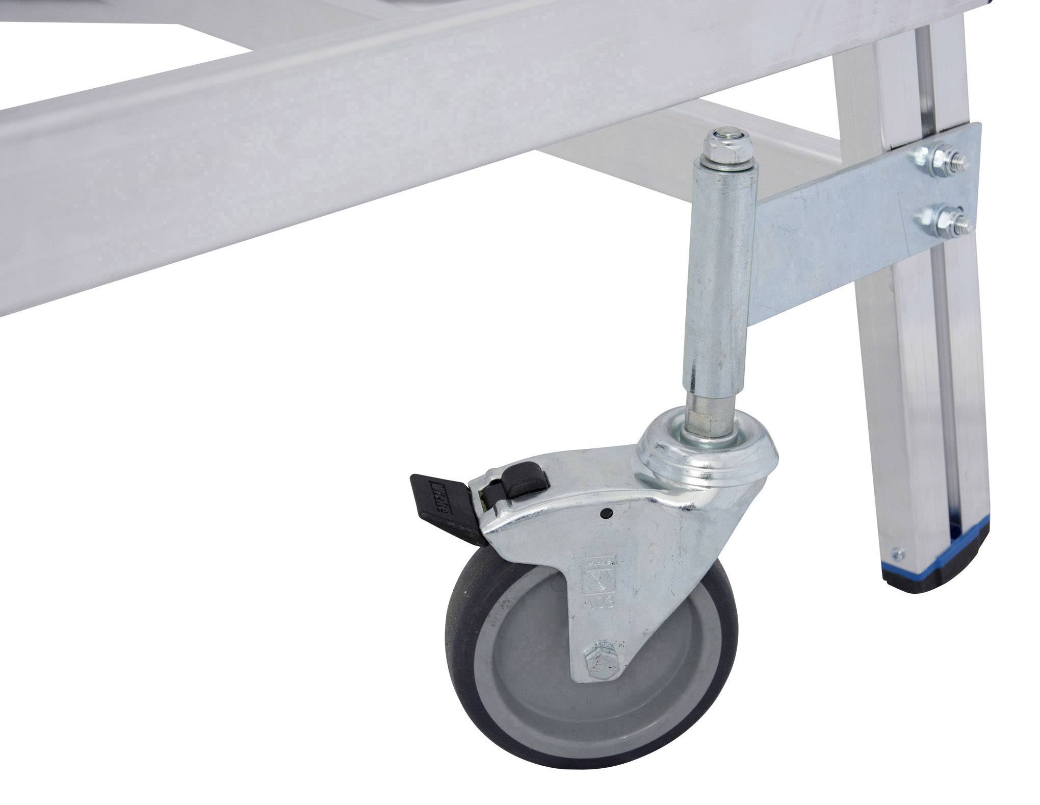 Krause 820143 Aluminium Podestleiter fahrbar Arbeitshöhe (max.): 2.95 m Silber DIN EN 131, BGI 637, BGI 694, BGV-D 36 33-13