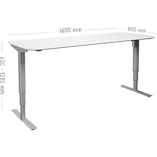 Schreibtisch Atlanta Trend elektrisch höhenverstellbar gerade abgerundete Ecken BxT 1800 x 800 mm-3