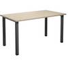 Mehrzwecktisch DUO-U gerade Platte Tiefe 800 mm Breite 1400 mm Eiche schwarz. TAKKT Industrial & Packaging