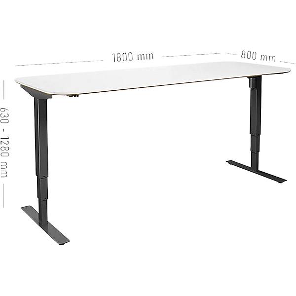 Schreibtisch Atlanta Trend elektrisch höhenverstellbar gerade abgerundete Ecken BxT 1800 x 800 mm-3