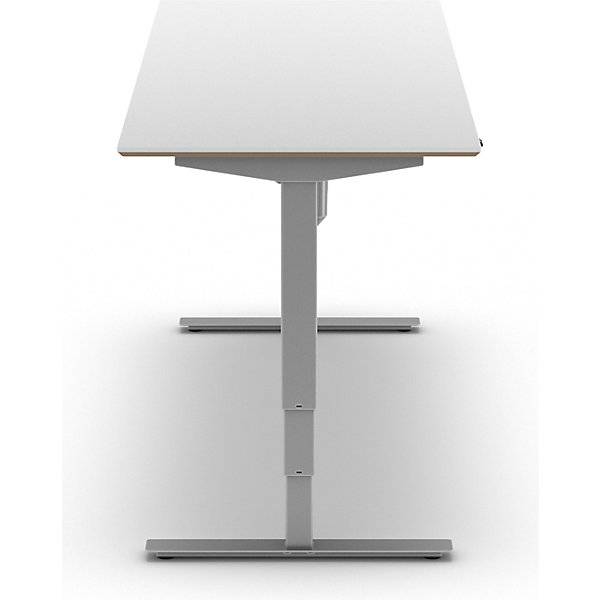 Schreibtisch Atlanta Trend elektrisch höhenverstellbar gerade BxT 2000 x 800 mm weiß/silber. TAKKT Industrial-4