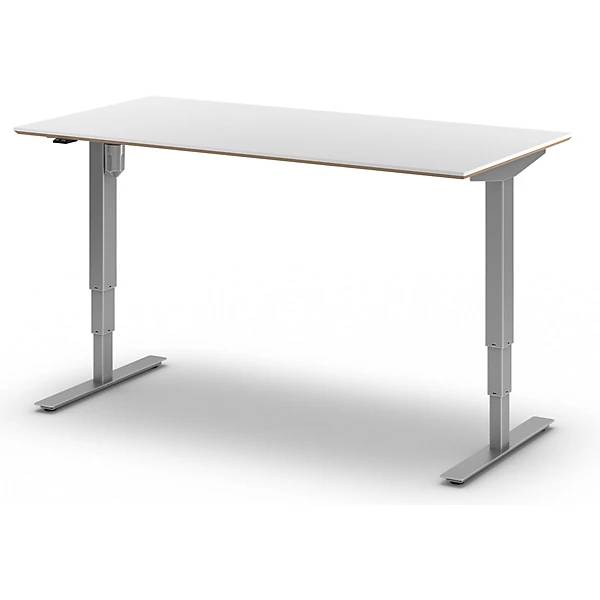 Schreibtisch Atlanta Trend elektrisch höhenverstellbar gerade BxT 1600 x 800 mm weiß/silber. TAKKT Industrial-5