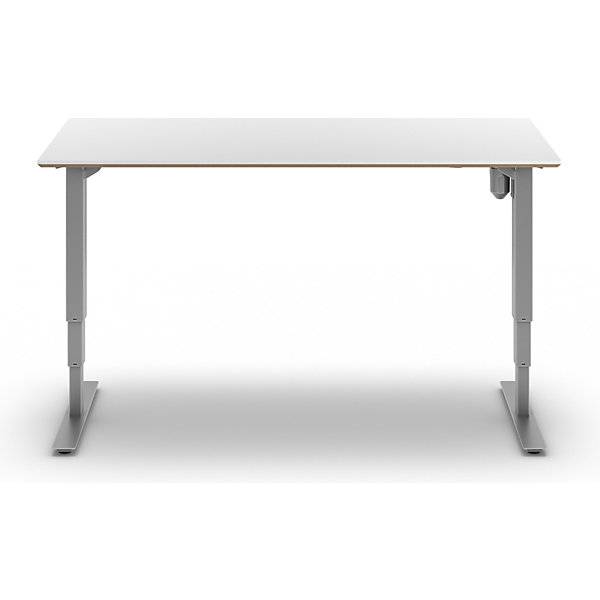 Schreibtisch Atlanta Trend elektrisch höhenverstellbar gerade BxT 1600 x 800 mm weiß/silber. TAKKT Industrial-6