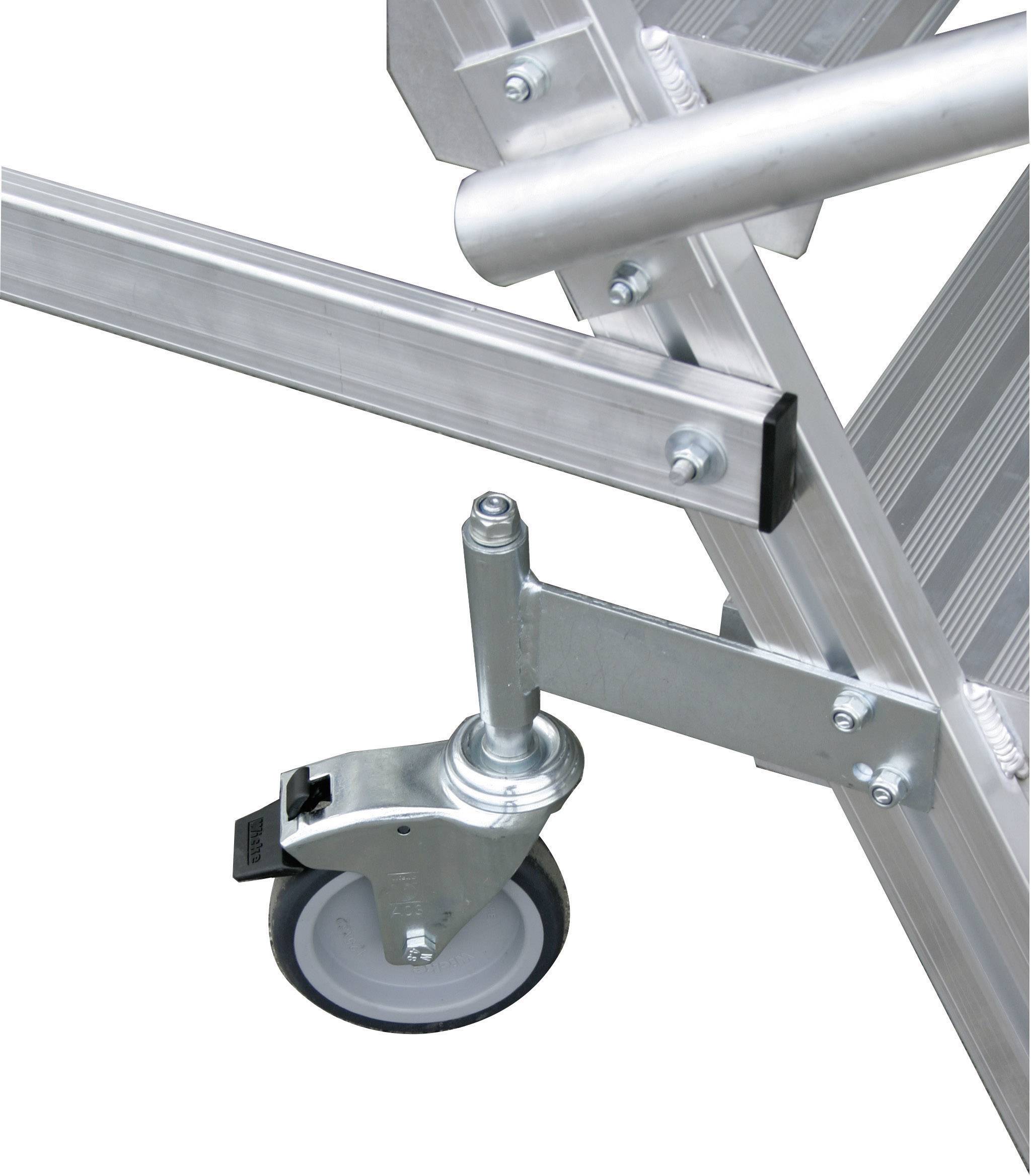 Krause 820266 Aluminium Podestleiter fahrbar Arbeitshöhe (max.): 3.45 m Silber DIN EN 131, BGI 637, BGI 694, BGV-D 36 47-5