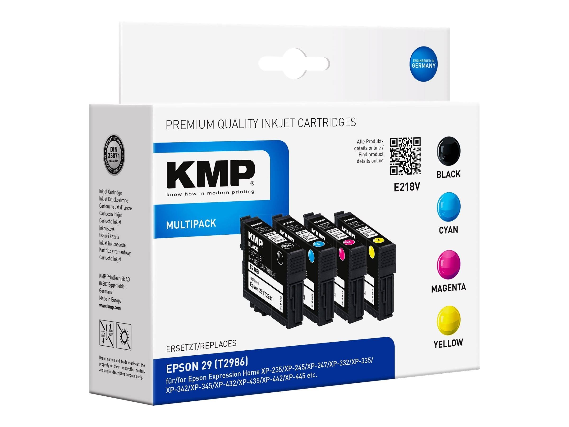 KMP MULTIPACK E218V - 4er-Pack - Schwarz, Gelb, Cyan, Magenta - kompatibel - Tintenpatrone-0
