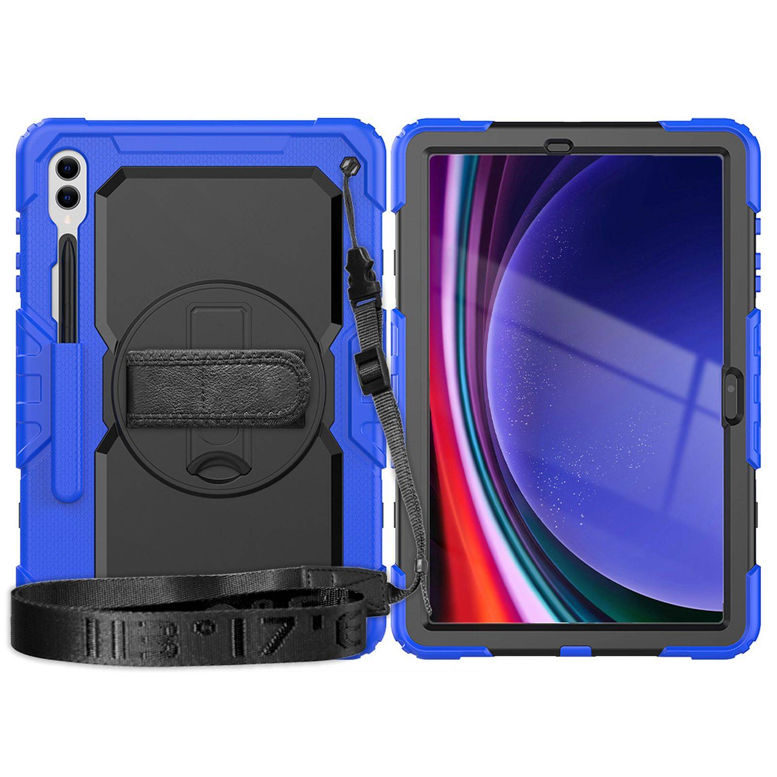 4in1 Schutzhülle für Samsung Galaxy Tab S9 FE Plus+ X610/X616 2023 12.4 Zoll Hard Case + Standfunktion+Tragegurt-0